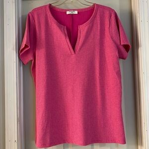 Zenana ladies top waffle knit size XL short sleeve new without tags